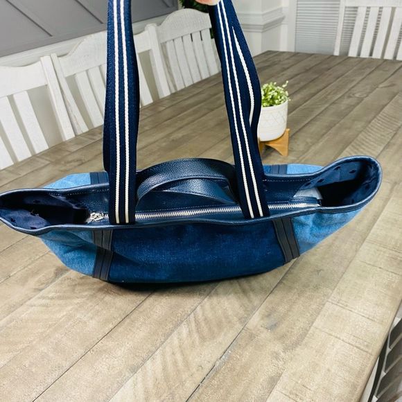 New Kate Spade Rosie Tote Bag Colorblock Denim In Blue Multi - Picture 13 of 13